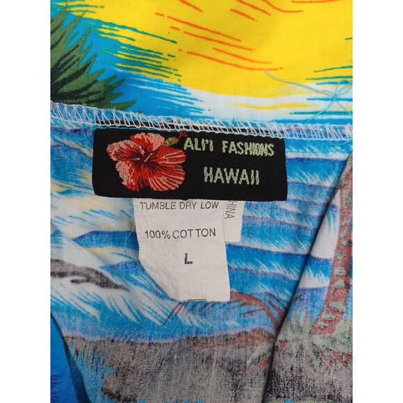 Vintage Muumuu Hawaiian Dress ALII FASHIONS Sz L Aloha Hawaii Vacation - Picture 7 of 11